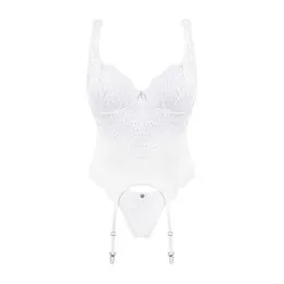 AMOR Blanco Corset & string L/XL