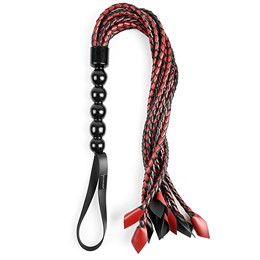 BRAIDED FLOGGER Rouge - noir 1