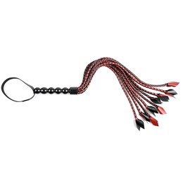 BRAIDED FLOGGER Rouge - noir 5